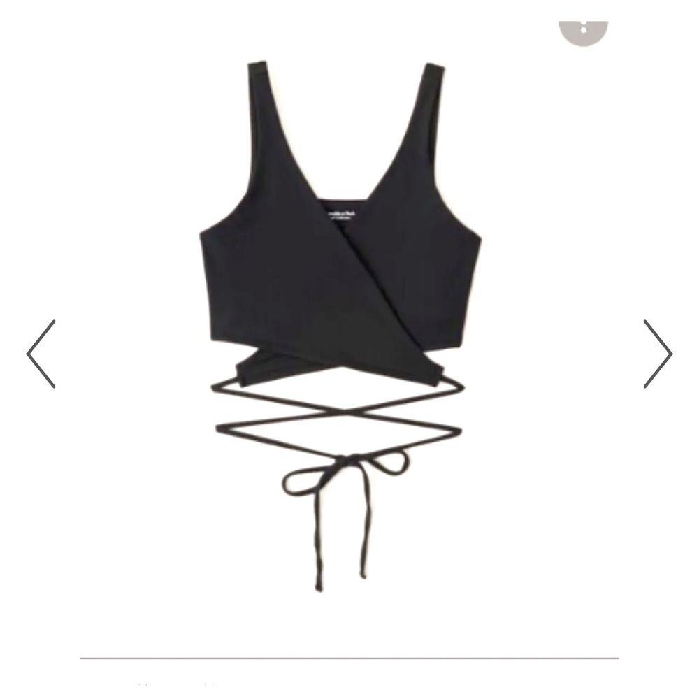 Abercrombie soft collection wrap crop top in WHITE